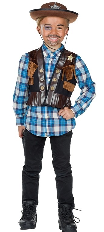 Déguisement Cowboy Bébé - Gilet Daim, 0-5 Ans - Halloween, Carnaval, Fête
