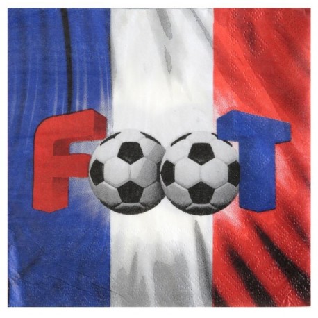 Serviette de table Champion du monde Foot papier les 20