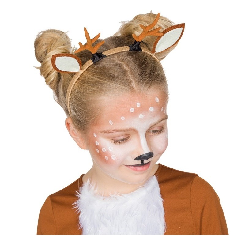 Serre-Tête Bois De Cerf - Accessoire Déguisement Noël, Halloween - Taille Réglable, Matière Douce, Environ 9 Cm De Haut