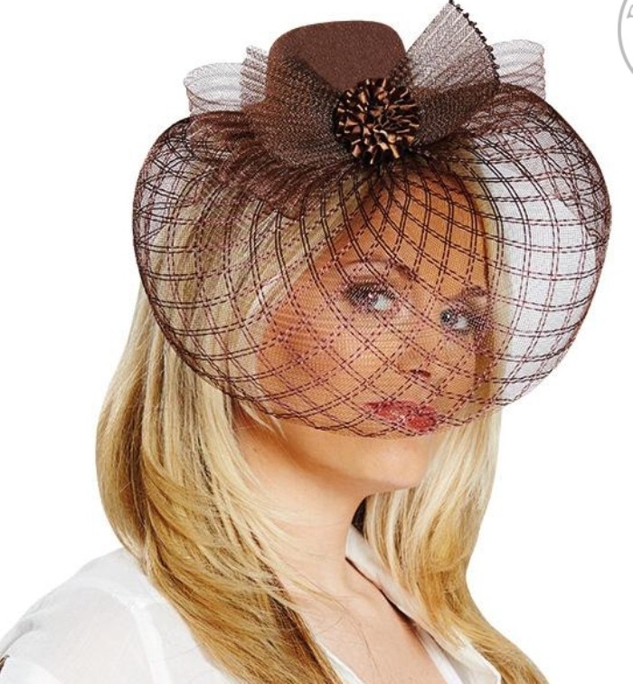 Bibi Bandeau Vintage Argenté Pour Femme Avec Voile Et Plumes - Chapeau Fascinator Pour Mariage, Fêtes Et Cérémonies