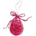 Oeuf Fuschia en Sisal 9 cm