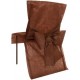 housse de chaise chocolat intisse uni avec noeud x10