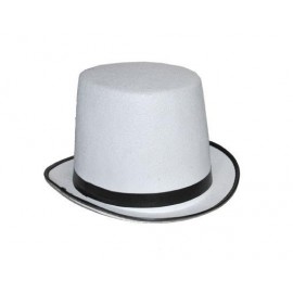 Chapeau Haut de Forme Blanc Adulte