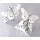 Papillons Perles Blanc Argent