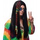 Perruque hippie longue noire homme deluxe