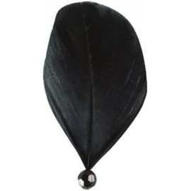 Plumes Noires avec Perle 8 cm les 6