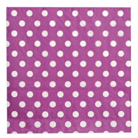 Serviettes de Table Prune Motif Pois
