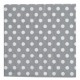 Serviette de table argent pois blanc en papier les 20