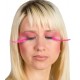 Faux cils noirs avec plumes fuchsia adulte