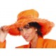 Chapeau Hippie Orange Bord boa - Accessoire Deguisement Hippie