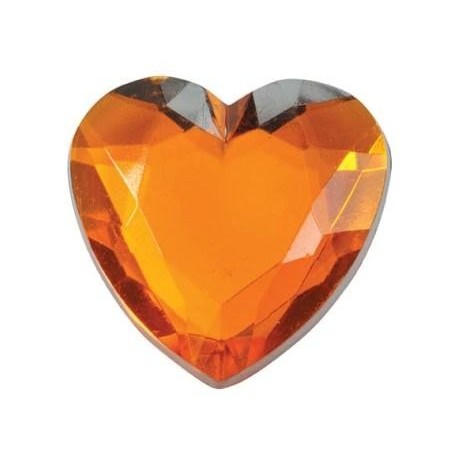 Grands Coeurs en Diamant orange de Decoration 