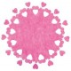 Centre de table perfore coeurs fuschia intisse