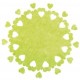 Centre de table perfore coeurs vert amande intisse