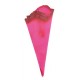 Petits Cornets fuschia decoratifs en bois 
