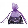 Sachets Sequin Prune en Organdi 22 cm les 4