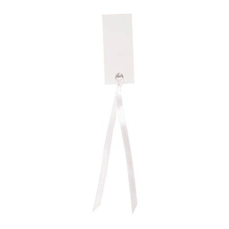 Marque place rectangle ruban blanc