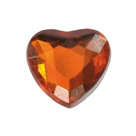 Petits coeurs en diamant orange de decoration