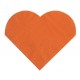 Serviettes de table coeur orange les 20 serviette en papier