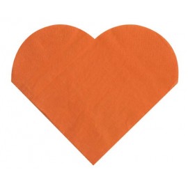 Serviettes de table coeur orange les 20 serviette en papier