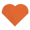 Serviettes de Table Coeur Orange les 20