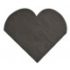 serviettes de table coeur noir en papier