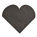 Serviettes de Table Coeur Noir les 20