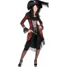 Déguisement Pirate Baroque Rouge et Noir Femme