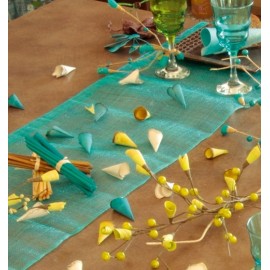 Chemin de table sinamay a paillettes en sinamay couleur