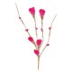 Cornets Decoratifs fuschia en Bois Sur Piquet 