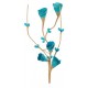 Cornets Decoratifs turquoise en Bois Sur Piquet 