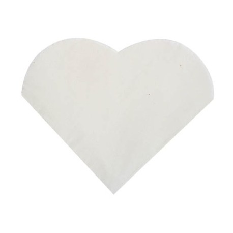 Petites serviettes de table coeur blanc les 20