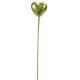 Coeur Brillant Vert Amande Sur Tige 