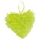 Coeur de plumes vert anis 12 cm 