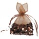 Sachets Sequin Chocolat en Organdi 22 cm les 4