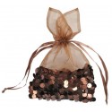 Sachets Sequin Chocolat en Organdi 22 cm les 4