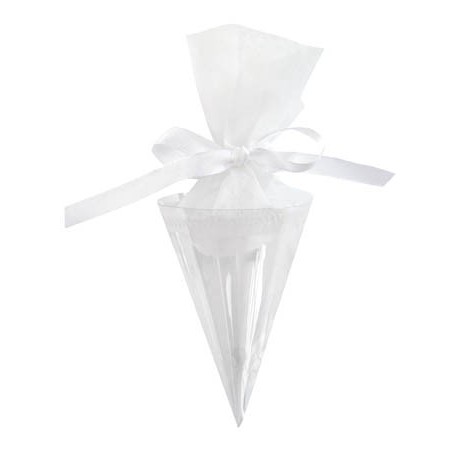 Cornet A Dragees Transparent 20 cm Les 6