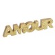 Mot Amour En Bois Paillete Or