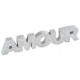 Mot Amour En Bois Paillete Argent