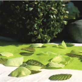 Pétales vert anis avec feuilles en tissu les 100