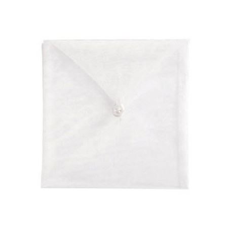 Sachet à dragées enveloppe blanche organdi les 6