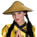 Chapeau chinois en paille naturelle