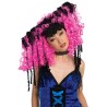 Perruque bouclee curly locks noire et pink manga femme