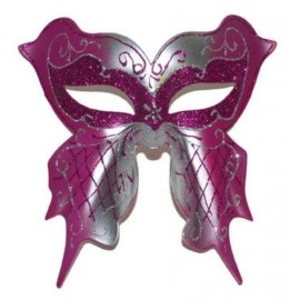 Loup de Venise Fuschia Argent Papillon Adulte