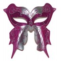 Loup de Venise Fuschia Argent Papillon Adulte