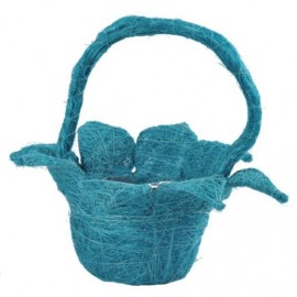 Panier en fleur sisal turquoise