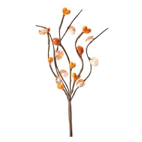 Piquet de fleur zen perle orange