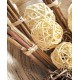 Boule rotin ivoire en rotin naturel 9 cm 