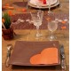Serviette de table coeur orange en papier