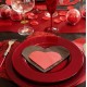 Serviettes de Table Coeur Noir les 20