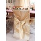 Housse de chaise en satin avec noeud ambiance or